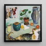 Ghost in the House Stalls - August Macke Art Print / Canvas, 12x12’’ / 31x31cm / Black Frame, Posters Prints & Visual Artwork, Toby Leon