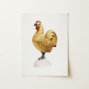Gilded Rooster - Karl J. Hentz 1930s Decorative Art Print / Canvas, 12x16’’ / 31x41cm / Unframed / no Border, Posters Prints & Visual
