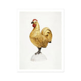 Gilded Rooster - Karl J. Hentz 1930s Decorative Art Print / Canvas Golden Rooster Red Comb Wattles Proudly Regal Art, Hentz Decorative