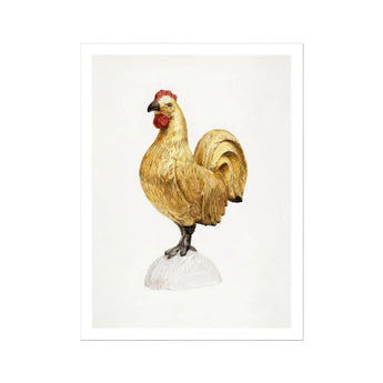 Gilded Rooster - Karl J. Hentz 1930s Decorative Art Print / Canvas Golden Red Comb Wattles Proudly Regal, Kitchen, Prints