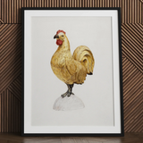 Gilded Rooster - Karl J. Hentz 1930s Decorative Art Print / Canvas, Regal Rooster Art, Hentz Decorative Kitchen, Gilded Rooster