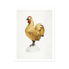 Gilded Rooster - Karl J. Hentz 1930s Decorative Art Print, Golden Rooster Red Comb Wattles Proudly