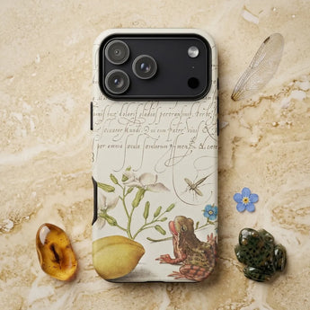 Gillyflower Germander Almond and Frog, Model Book of Calligraphy Phone Case Northern Renaissance, Natural History Mobile Cases