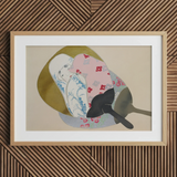 Girl in Fan - Kamisaka Sekka Meiji Rinpa Art Print / Canvas, 30x20’’ / 76x51cm / Natural Frame / Matboard, Posters Prints & Visual Artwork,