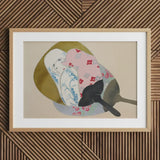 Girl in Fan - Kamisaka Sekka Meiji Rinpa Art Print / Canvas Framed Artwork Stylized Illustration Traditional Japanese Fans Soft,