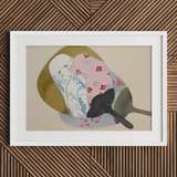 Girl in Fan - Kamisaka Sekka Meiji Rinpa Art Print / Canvas, Kamisaka Sekka, Avant-garde Rinpa Flair, Meiji Rinpa Art