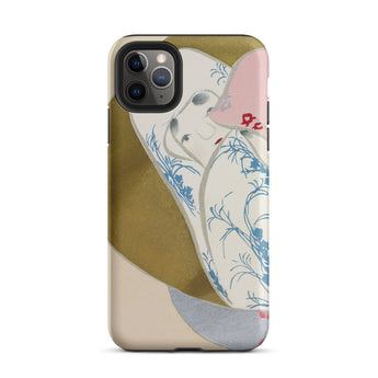 Girl in Fan - Kamisaka Sekka Rinpa Art Phone Case Iphone 11 Pro Max / Matte Artistic Phone Case Kamisaka Sekka, Japanese Rinpa Art,