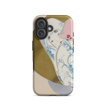 Girl in Fan - Kamisaka Sekka Rinpa Art Phone Case Iphone 16 / Matte Artistic Phone Case Kamisaka Sekka, Japanese Rinpa Art, Exquisite Sekka