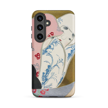 Girl in Fan - Kamisaka Sekka Rinpa Art Phone Case Samsung Galaxy S24 Plus / Matte Phone Case Stylized Illustration Woman Traditional