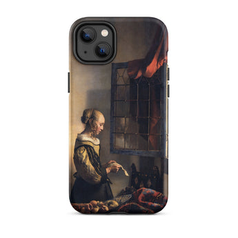Girl Reading Letter - Johannes Vermeer Phone Case Iphone 14 Plus / Matte Phone Case Painting Johannes Vermeer Iphone Case, Girl Reading