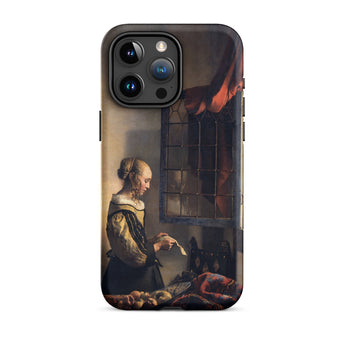 Girl Reading Letter - Johannes Vermeer Phone Case Iphone 15 Pro Max / Matte Phone Case Painting Johannes Vermeer Iphone Case, Girl Reading