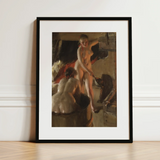 Girls from Dalarna Having a Bath - Anders Zorn Art Print / Canvas Black-framed Art Print Classical Oil Painting Two Nude Anders Zorn, Dim
