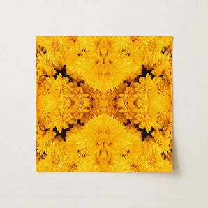 Gold Rush - Chrysanthemum Op Art Print / Canvas, Behold Gold Rush, Entrancing Floral Symphony, Trippy Chrysanthemum Art