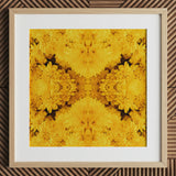 Gold Rush - Chrysanthemum Op Art Print / Canvas, Behold Gold Rush, Entrancing Floral Symphony, Trippy Chrysanthemum Art