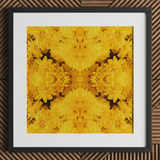 Gold Rush - Chrysanthemum Op Art Print / Canvas, Behold Gold Rush, Entrancing Floral Symphony, Trippy Chrysanthemum Art