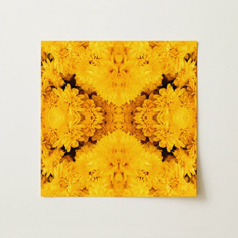 Gold Rush - Chrysanthemum Op Art Print / Canvas, Behold Gold Rush, Entrancing Floral Symphony, Trippy Chrysanthemum Art