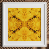 Gold Rush - Chrysanthemum Op Art Print / Canvas, Behold Gold Rush, Entrancing Floral Symphony, Trippy Chrysanthemum Art