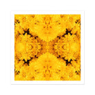 Gold Rush - Chrysanthemum Op Art Print, Kaleidoscopic Pattern Bright Yellow Chrysanthemum Flowers Arranged Symmetrical
