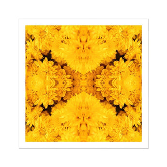 Gold Rush - Chrysanthemum Op Art Print / Canvas, 12x12’’ / 31x31cm / Unframed / White Border, Posters Prints & Visual Artwork, Toby Leon