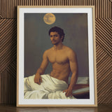 Gold Star - Impresión artística neoclásica india gay / Lienzo, 24x32’’ / 61x81cm / Marco natural / Paspartú, Pósters, impresiones y arte visual, Toby