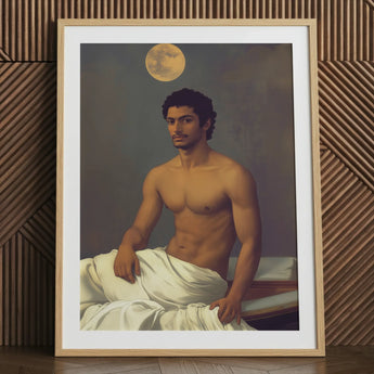 Gold Star - Impresión artística neoclásica india gay / Lienzo, 24x32’’ / 61x81cm / Marco natural / Paspartú, Pósters, impresiones y arte visual, Toby