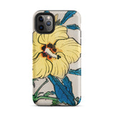 Golden Hibiscus - Kono Bairei Floral Phone Case Floral-patterned Smartphone Case Kōno Bairei’s Golden Hibiscus, Bairei Yellow Floral Toby