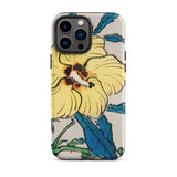 Golden Hibiscus - Kono Bairei Floral Phone Case Floral-patterned Phone Case Kōno Bairei’s Golden Hibiscus, Bairei Yellow Floral Toby Leon