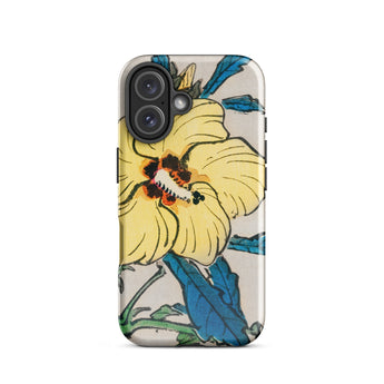 Golden Hibiscus - Kono Bairei Floral Phone Case Floral-patterned Phone Case Kōno Bairei’s Golden Hibiscus, Bairei Yellow Floral Toby Leon