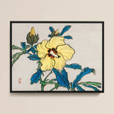 Golden Hibiscus - Kōno Bairei Meiji Era Art Print / Canvas, 16x12’’ / 41x31cm / Black Frame, Posters Prints & Visual Artwork, Toby Leon