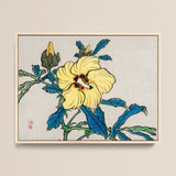 Golden Hibiscus - Kōno Bairei Meiji Era Art Print / Canvas, Kōno Bairei’s Golden Hibiscus, Meiji-era Kacho-e Masterwork, Bairei Meiji Era