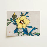 Golden Hibiscus - Kōno Bairei Meiji Era Art Print / Canvas, Kōno Bairei’s Golden Hibiscus, Meiji-era Kacho-e Masterwork, Bairei Meiji Era