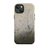 Goldfinches - Leon Bonvin Phone Case Iphone 14 Plus / Matte Beige Phone Case Delicate Misty Illustration Birds Perched Leon Bonvin Finds,