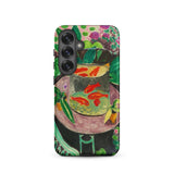 Goldfish - Henri Matisse Aquarium Still Life Phone Case Samsung Galaxy S25 / Matte Vibrant Phone Case Stylized Painting Red Goldfish Glass