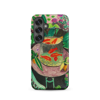 Goldfish - Henri Matisse Aquarium Still Life Phone Case Samsung Galaxy S25 / Matte Vibrant Phone Case Stylized Painting Red Goldfish Glass