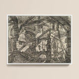 The Gothic Arch - Giovanni Battista Piranesi Art Print / Canvas Framed Black-and-white Architectural Sketch Intricate Multi-level Stone