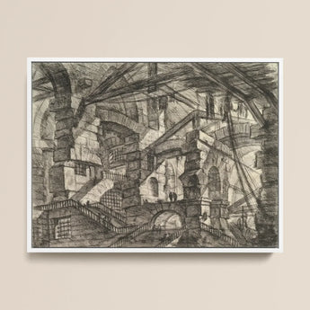 The Gothic Arch - Giovanni Battista Piranesi Art Print / Canvas Framed Black-and-white Architectural Sketch Intricate Multi-level Stone