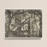 The Gothic Arch - Giovanni Battista Piranesi Art Print / Canvas Framed Black-and-white Architectural Sketch Intricate Multi-level Stone