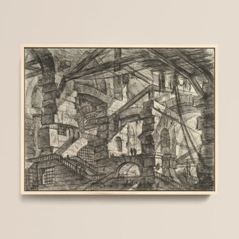 The Gothic Arch - Giovanni Battista Piranesi Art Print / Canvas Framed Black-and-white Architectural Sketch Intricate Multi-level Stone
