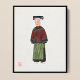 Grand Dame - Mantsjoe-modekunstprint / Canvas, 24x32’’ / 61x81cm / Zwarte lijst, posterafdrukken & visueel kunstwerk, Toby Leon