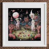 Grand Day out - Creepy Lowbrow Surreal Art Print / Canvas Whimsical Fantasy Artwork Two Skeletal Figures Landscape, Prints