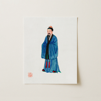 Grand Master - Qing Dynasty Art Print / Canvas, 11x14’’ / 28x36cm / Unframed / no Border, Posters Prints & Visual Artwork, Toby Leon