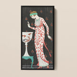 Artistic Framed Print Woman Elegant Coral-patterned Gown Red George Barbier, Robe Du Soir, Art Deco Elegance