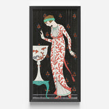 Artistic Framed Print Woman Elegant Coral-patterned Gown Red George Barbier, Robe Du Soir, Art Deco Elegance