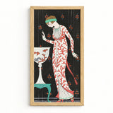 Artistic Framed Print Stylized Woman Elegant White Dress George Barbier, Robe Du Soir, Art Deco Elegance