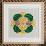 Graphic Bloom - Taguchi Tomoki Floral Art Print, 12x12’’ / 31x31cm / Natural Frame / 2’’ Matboard, Framed Abstract Print Pineapple Ginkgo