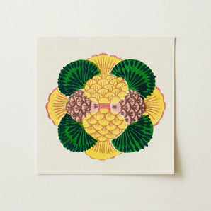 Graphic Bloom - Taguchi Tomoki Floral Art Print / Canvas Vibrant Stylized Pineapple Illustration Green Leafy Accents Yellow Taguchi Tomoki,