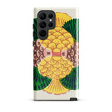 Graphic Bloom - Taguchi Tomoki Floral Phone Case Samsung Galaxy S22 Ultra / Gloss Vibrant Hand-painted Pineapple Design Adorns Sleek White