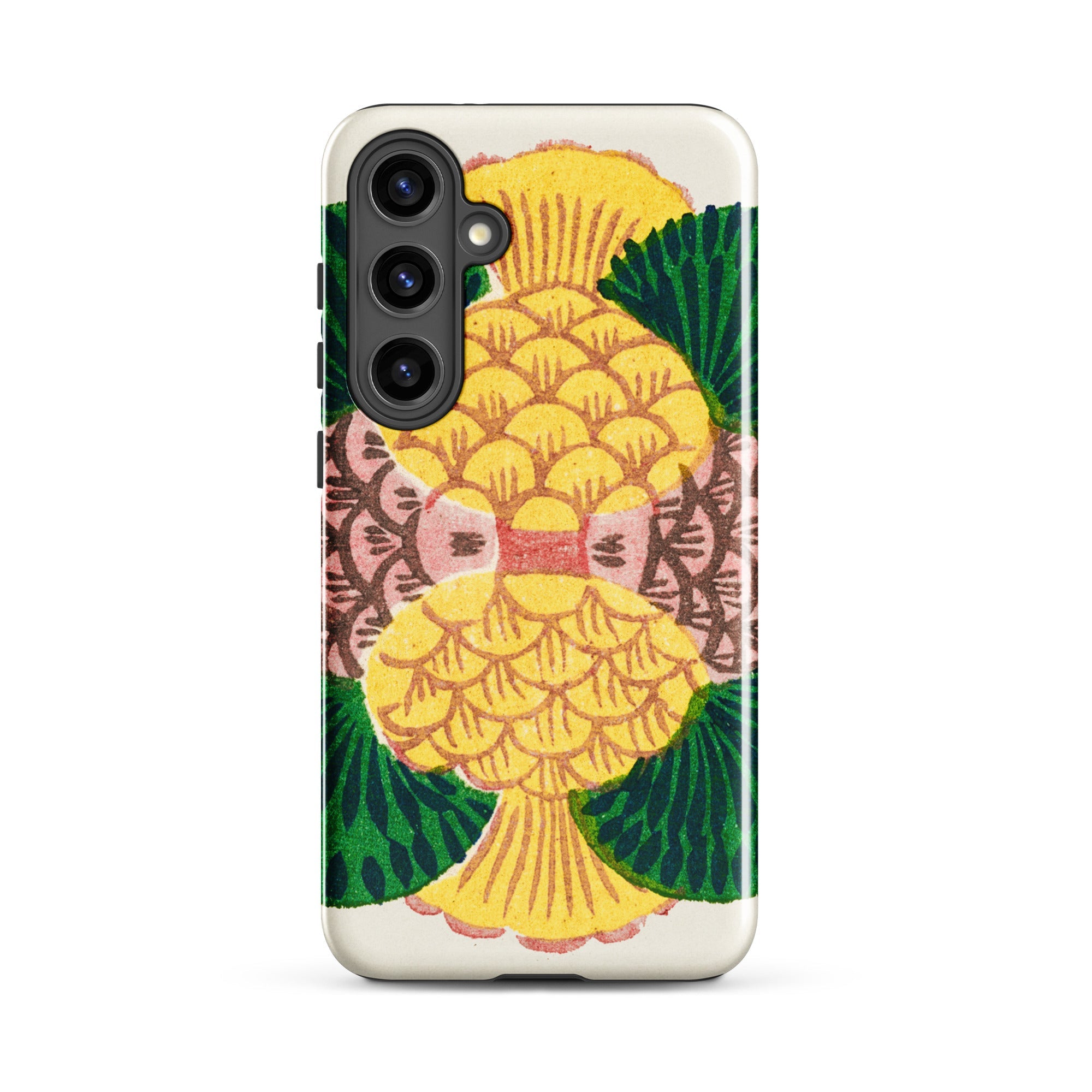 Graphic Bloom - Taguchi Tomoki Floral Samsung Case, Galaxy S24 Plus / Gloss, Smartphone Case Vibrant Symmetrical Pineapple-like Pattern