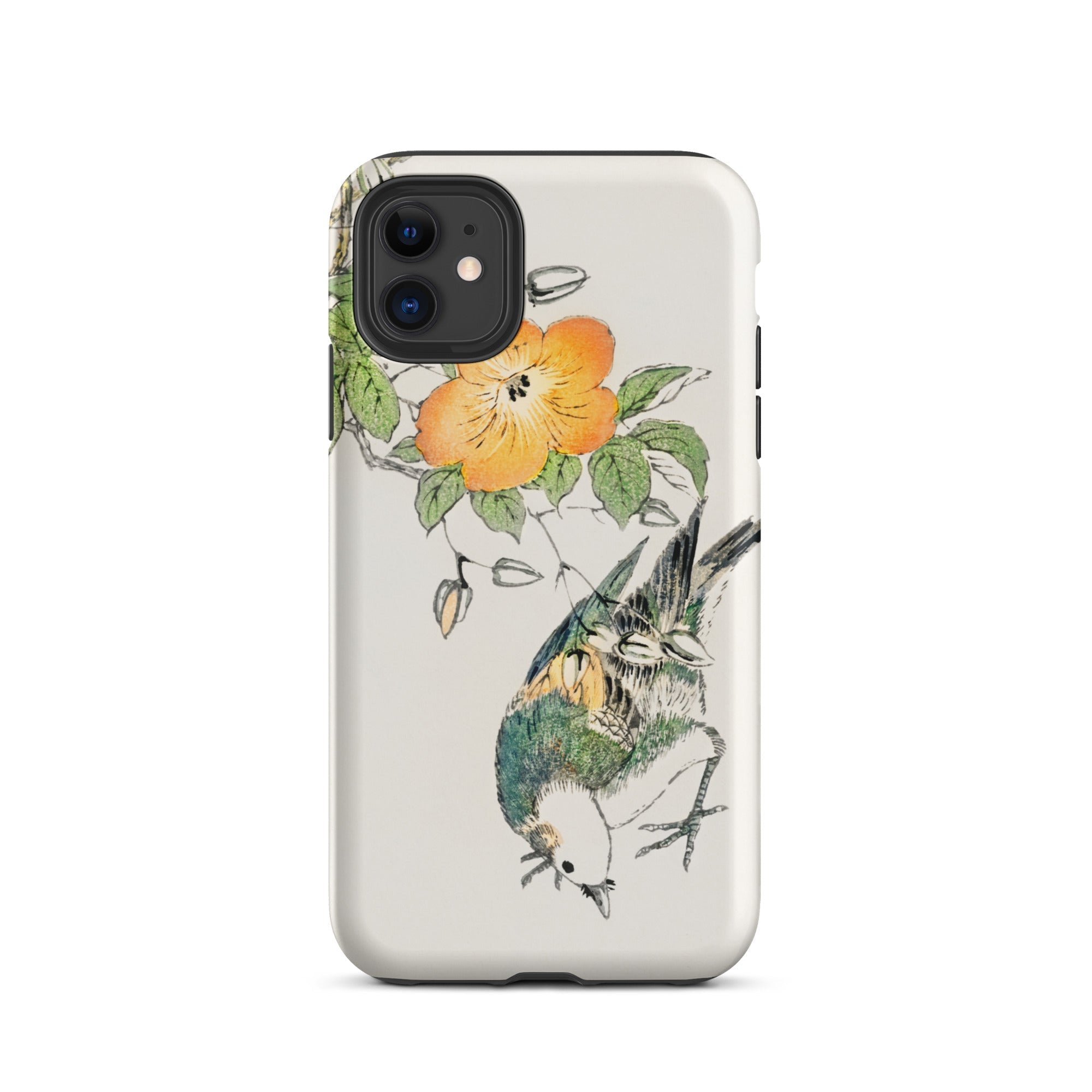 Gray Starling - Numata Kashu Kacho-e Iphone Case, 11 / Matte, Bird Flower Phone Case