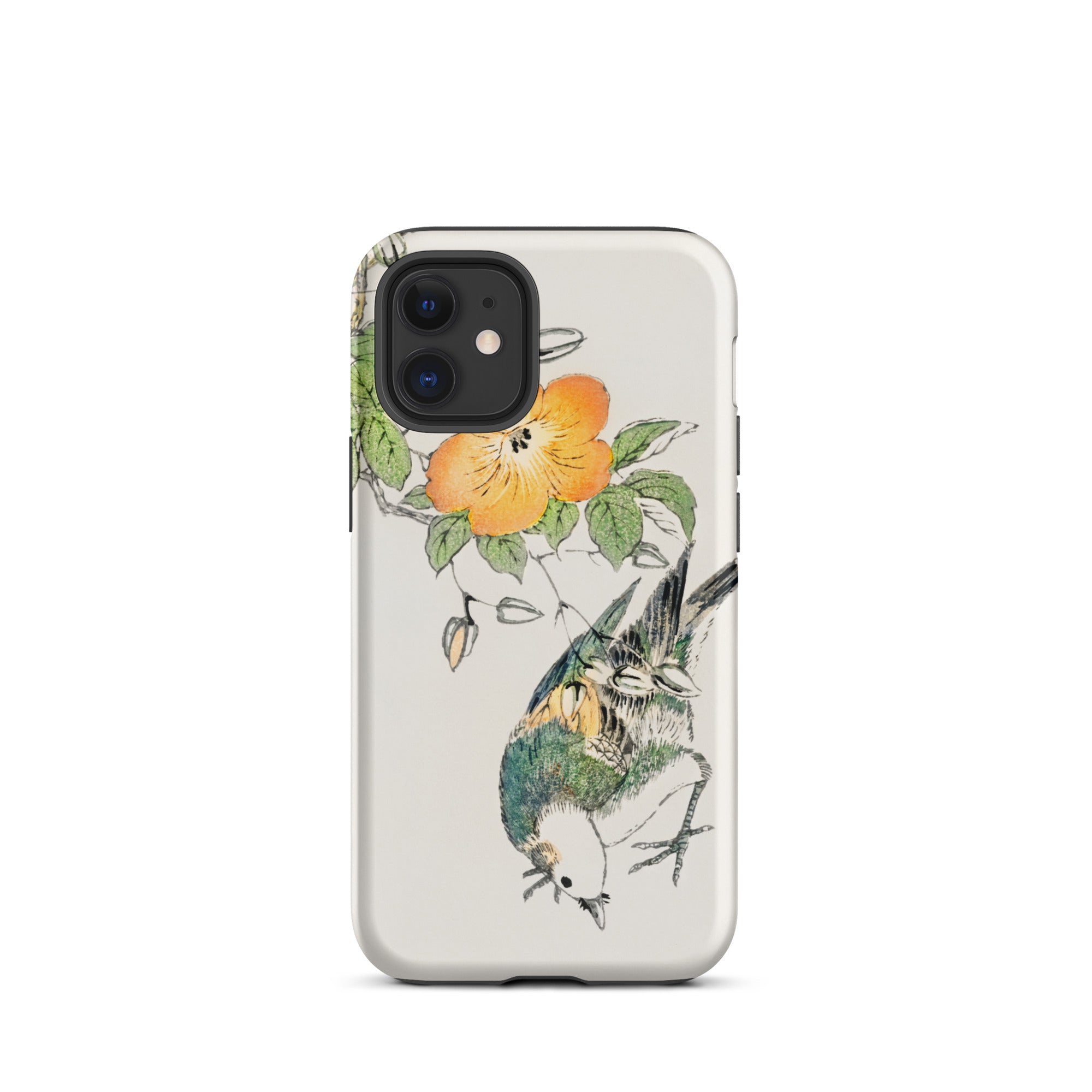 Gray Starling - Numata Kashu Kacho-e Iphone Case, 12 Mini / Matte, Bird Flower Phone Case